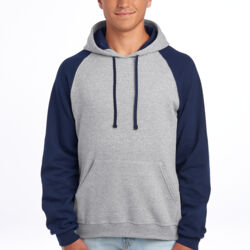 Unisex NuBlend ® Colorblock Raglan Hoodie Sweatshirt Thumbnail