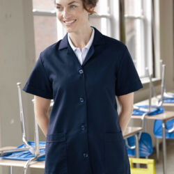 Women's Loose Fit Short Sleeve Button Smock Thumbnail