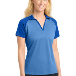 Women's PosiCharge ® RacerMesh ® Raglan Heather Block Polo Thumbnail